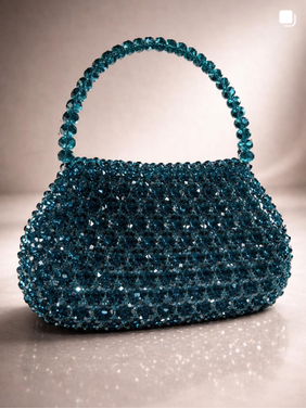 Cristal bag blu petrolio